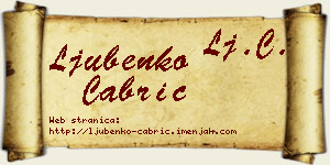 Ljubenko Čabrić vizit kartica